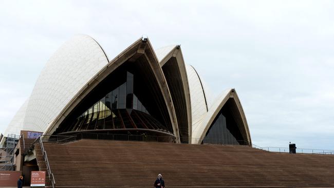 The Sydney Opera House still remains empty as social restrictions are slowly being eased. Picture: Jeremy Piper