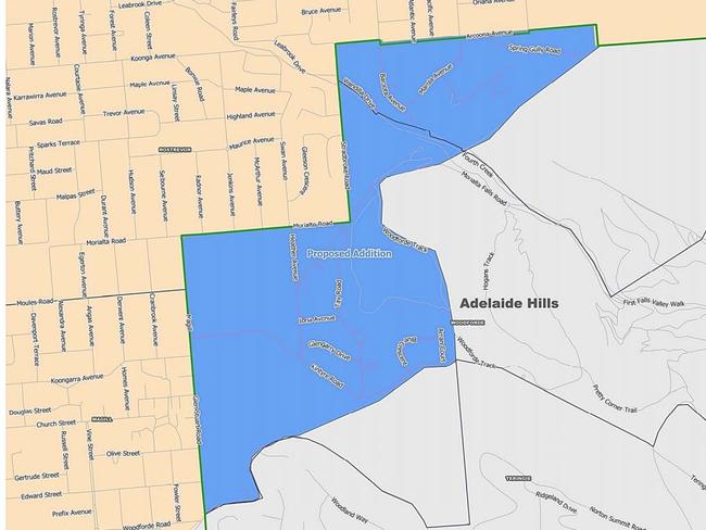 Campbelltown Council is hoping to take over parts of Rostrevor and Woodford, estimated to be worth $1.16m in rate revenue.