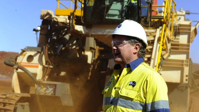 Andrew Forrest at Fortescue’s Cloudbreak iron ore mine. Picture: AAP