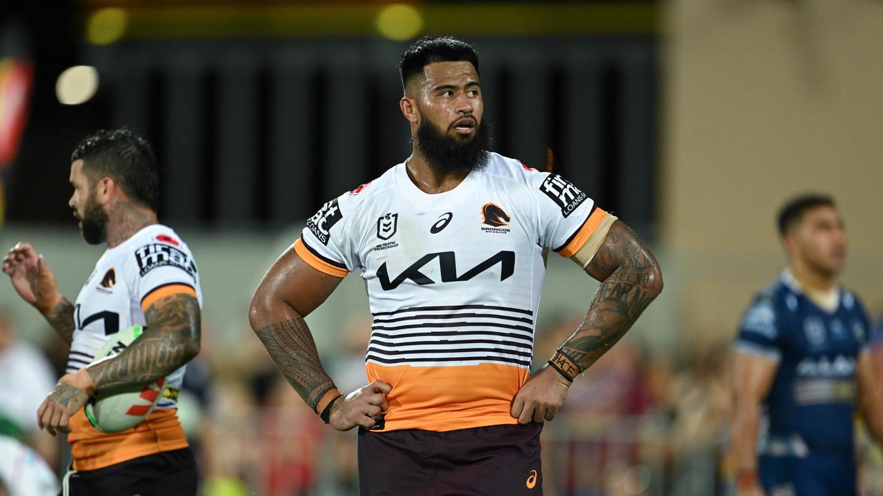 Brisbane's Payne haas against the Parramatta Eels in Darwin tonight. 21/04/2023. Picture; NRL Photos