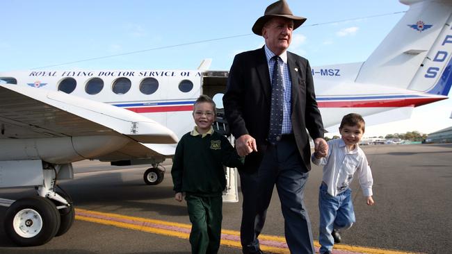 Fischer with Ben and Lachlan Davis.