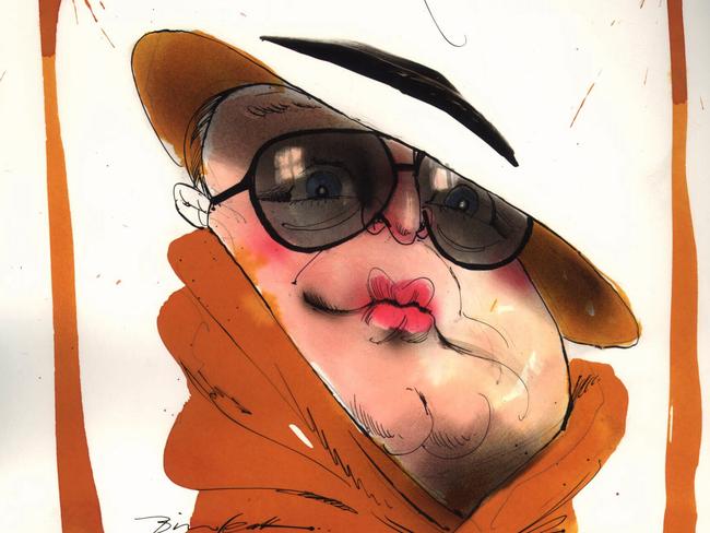 Caricature of author Truman Capote by Bill Leak.Artwork