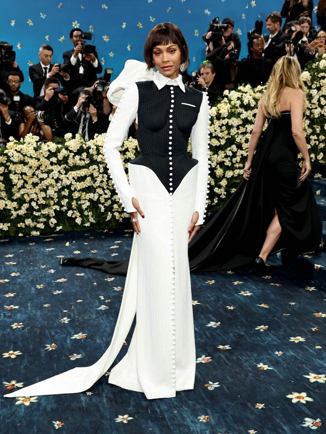 Zoe Saldana attends the 2025 Met Gala Celebrating 