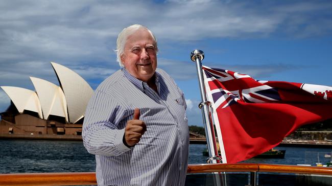 Mining Billionaire Clive Palmer, on his superyacht 'Australia' in Sydney ahead of his defamation court case against WA Premier Mark McGowan. Picture: Jane Dempster/The Australian.