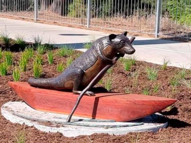 The rakali statue stolen from Hindmarsh