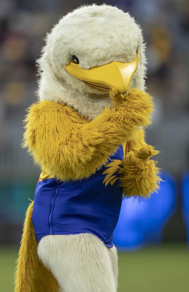 West Coast mascot Rick The Rock. Picture: AAP Image/Travis Anderson