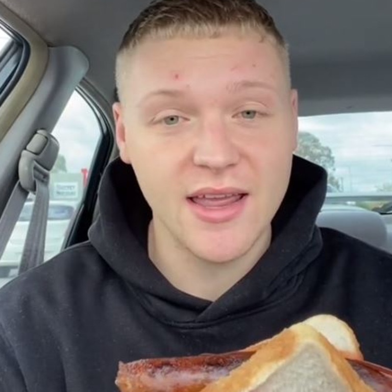 Man Attempting to Eat a Snag From Every Bunnings in Australia