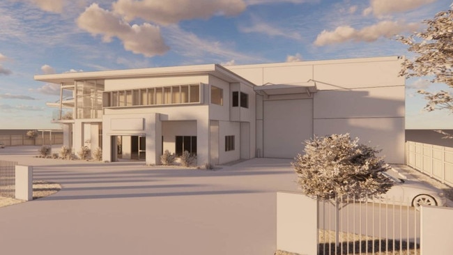 Renders of the proposed industrial building for 7 David Casey Place, Corbould Park. Photo: Wiltshire Stevens Architecture