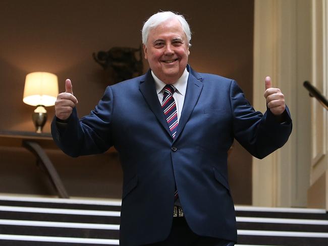 Clive Palmer holding a press conference at the Hyatt Hotel in Canberra. Picture Kym Smith