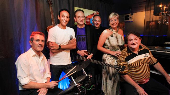 Pictured at Vault Restaurant and Bar in Southport is The Full Stops, a band comprised of Gold Coast City Council staff members. Pictured is vocalist Cr Bob LeCastra, drummer CEO Dale Dickson, Steve Cochrane on congas, female lead singer Ronda Lettice, bass guitarist Alton Twine and lead guitarist Harry Dodd.