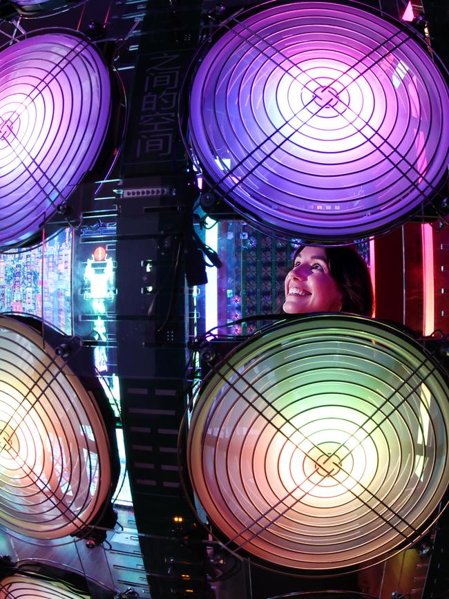 Francesca Turner checks out some of the 640 computer fans in Temple. Picture: David Caird