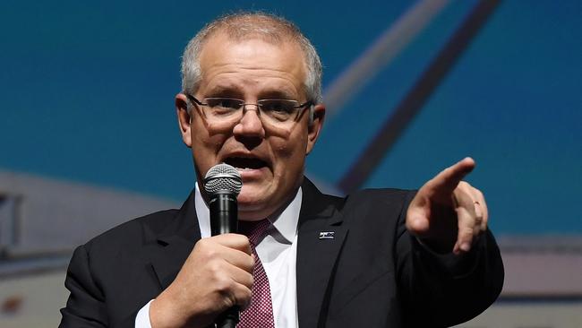 Prime Minister Scott Morrison will today promise a Trump-like plan to restart the flagging economy. Picture: AAP Image/Dean Lewins