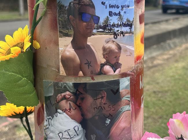 Matty Nilsen tributes at the scene of his death.