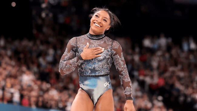 Simone Biles has customised her nails for her turn in Paris. Image: Getty