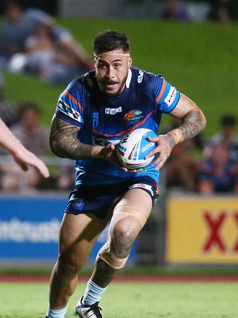 Pride's Nick Lui Toso made a strong return from injury in the QRL ISC rugby league match between the Northern Pride and the Wynnum Manly Seagulls, held at Barlow Park. Picture: Brendan Radke