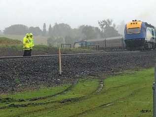 A 60-year-old woman was killed when an XPT train hit the car she was in at Kyogle this morning. Picture: Marc Stapelberg