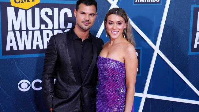 Taylor Lautner and Taylor Lautner (then Dome) attend the 2022 CMT Music Awards. Picture: Jeff Kravitz/Getty Images 