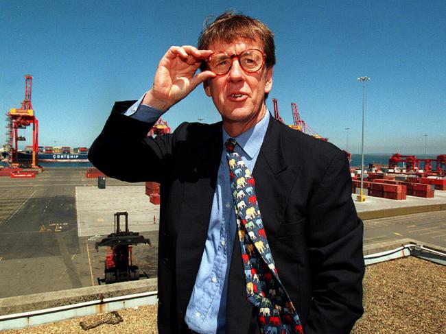 Patrick Stevedoring chairman Chris Corrigan at Port Botany in Sydney after Maritime Union of Australia (MUA) workers went on a 48-hour strike over new enterprise agreement.