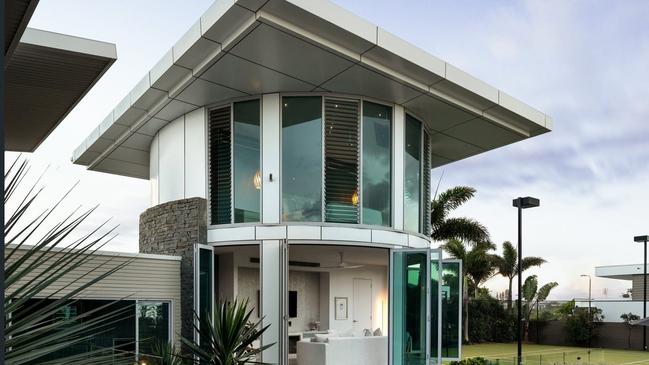 The unique architecture of the ‘round house’ that is separate, but connected to the main home.