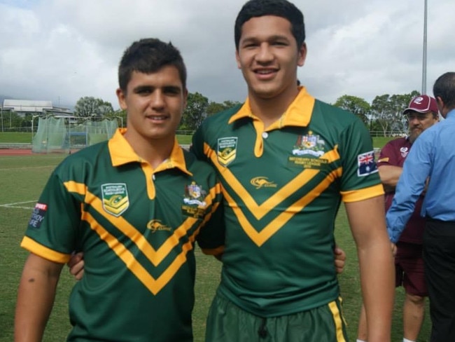 Nikorima and Dallin Watene-Zalezniak, who now plays for the New Zealand Warriors, pictured in 2013.