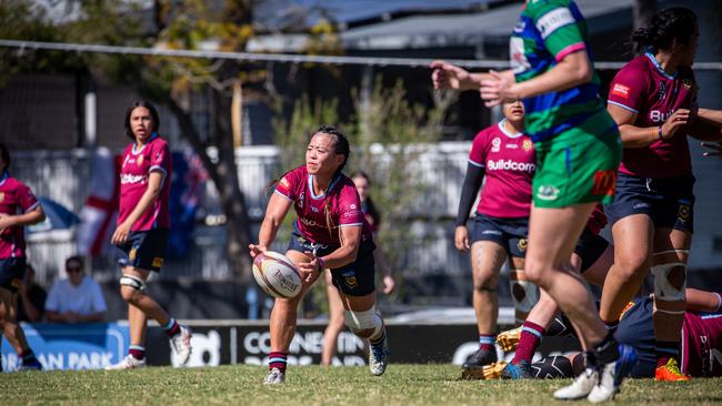 Premier Women finals action between GPS and UQ. Picture courtesy of Anthony Wingard/QRU.