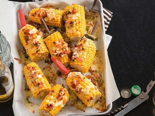 Cheesy bacon corncobs.