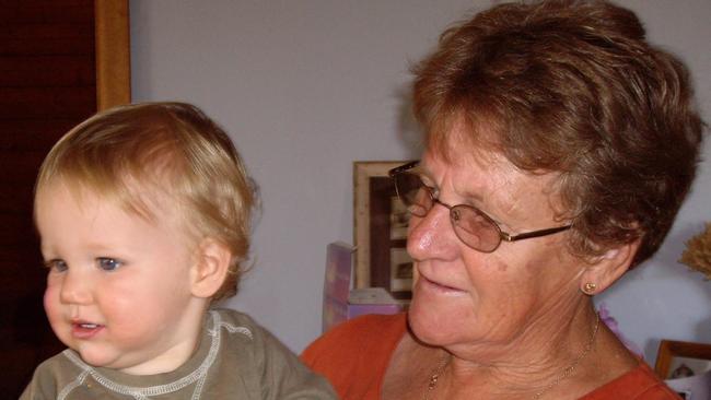 A young John Keegan with his loving grandmother Jenny Kellett, both of whom died on Friday night.