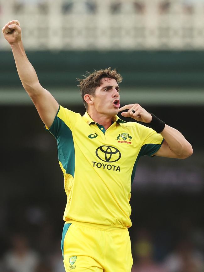 69 runs, three wickets and two catches — quite a day out for Sean Abbott. Photo by Matt King/Getty Images