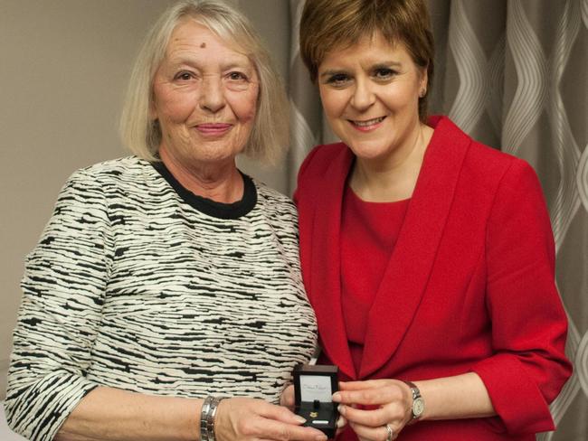 Mum with First Minister of Scotland Nicola Sturgeon at a special reception to mark her achievements in public life and dedication to serving Scotland.