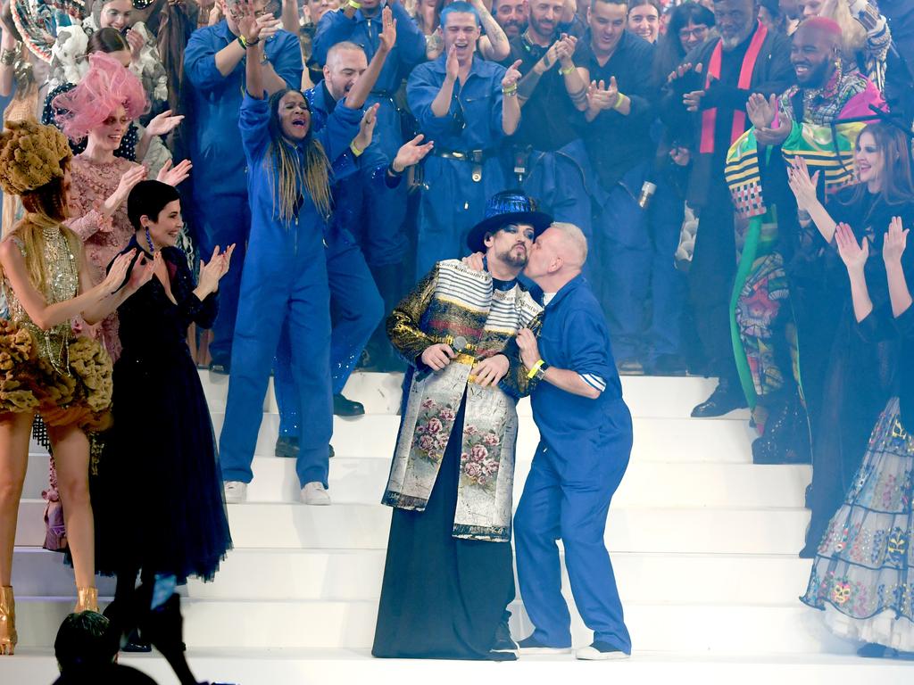 Boy George with Jean-Paul Gaultier at Theatre Du Chatelet in Paris. Picture: Getty Images