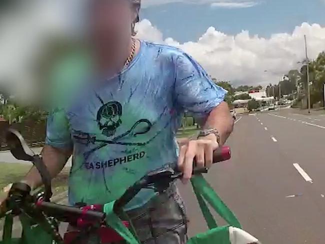 The man was allegedly travelling at 45km/h on his e-scooter when he collided with the police officer.