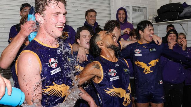 EFNL 2025: Vermont celebrates its win over Berwick. Picture: Davis Harrigan
