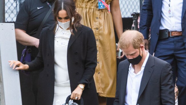 Meghan and Harry leave the Global Citizen concert in Central Park. Picture: Getty