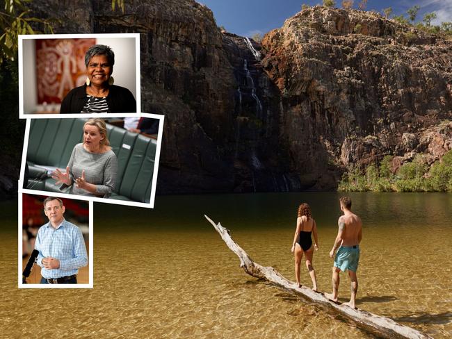 Kakadu management crisis: (From top) Northern Land Council CEO Marion Scrymgour, Federal Environment Minister Sussan Ley and NT Chief Minister Michael Gunner.