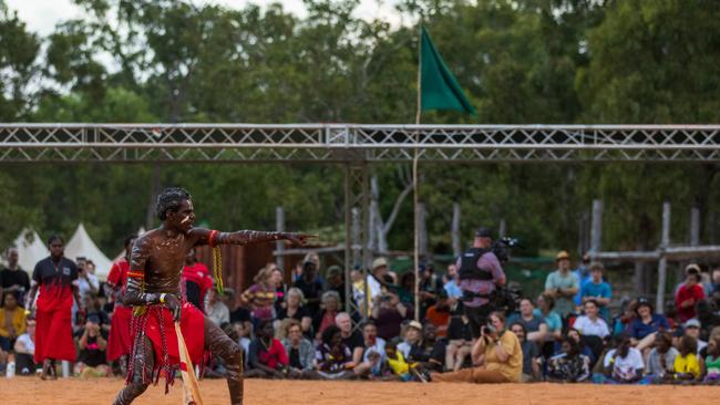 Yongu dancer during the Bungul during Garma Festival 2022 at Gulkula. Picture: Tamati Smith/ Getty Images