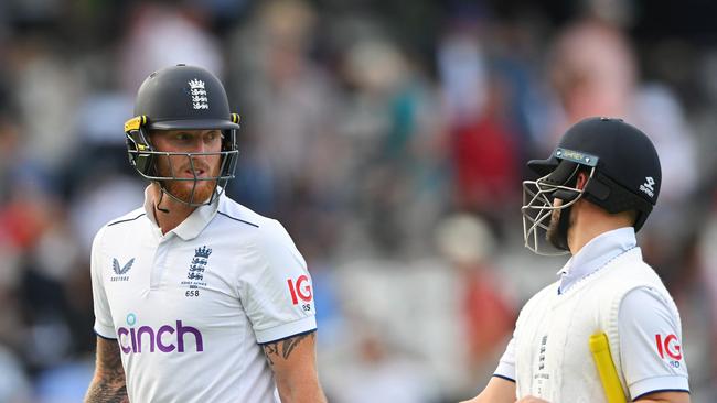 Ben Stokes and Ben Duckett successfully navigated a tricky final hour to give England a chance on the final day. Picture: Getty