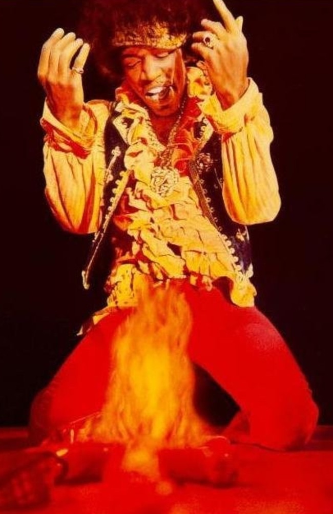 jimi hendrix guitar on fire