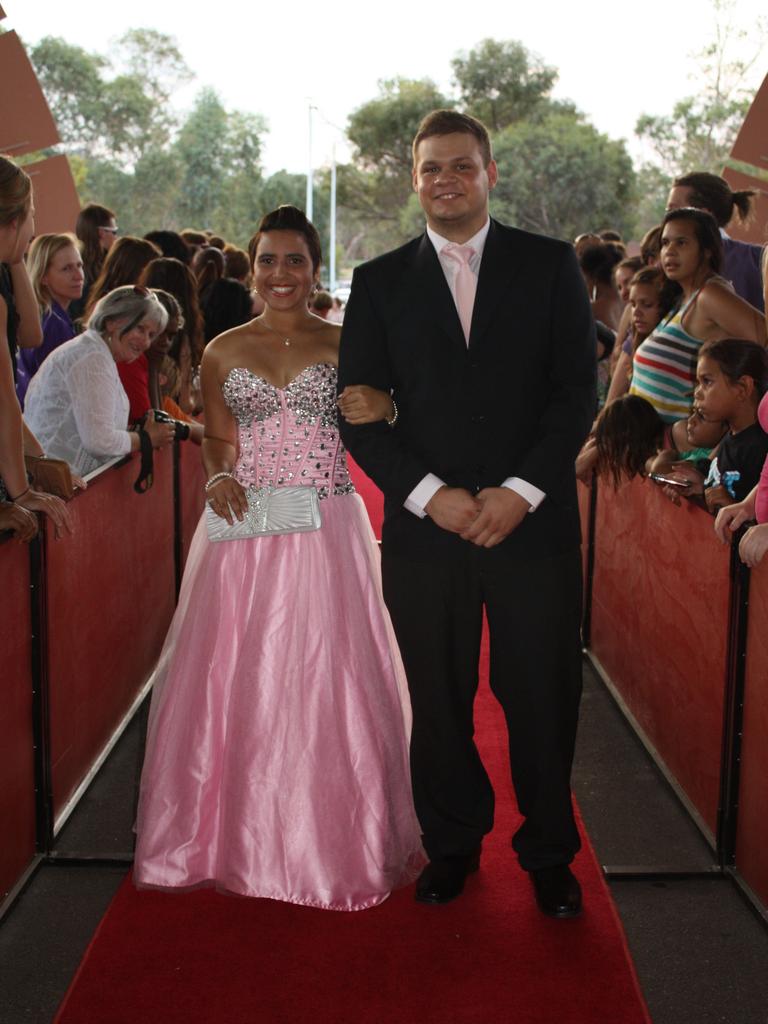 Billie Jo Wesley and Thomas Marshall at the 2012 Centralian Senior College formal at the Alice Springs Convention Centre. Picture: NT NEWS