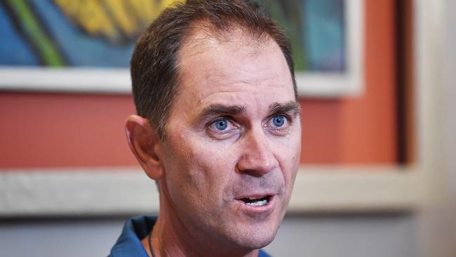 Australian coach Justin Langer in Adelaide ahead of the second Test against Pakistan. Picture: Getty Images