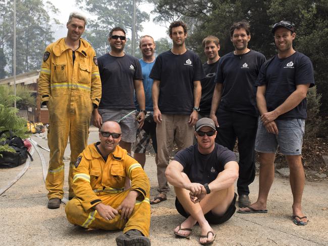 Firefighting crews at Tahune Airwalk. Picture: WARREN FREY/TFS