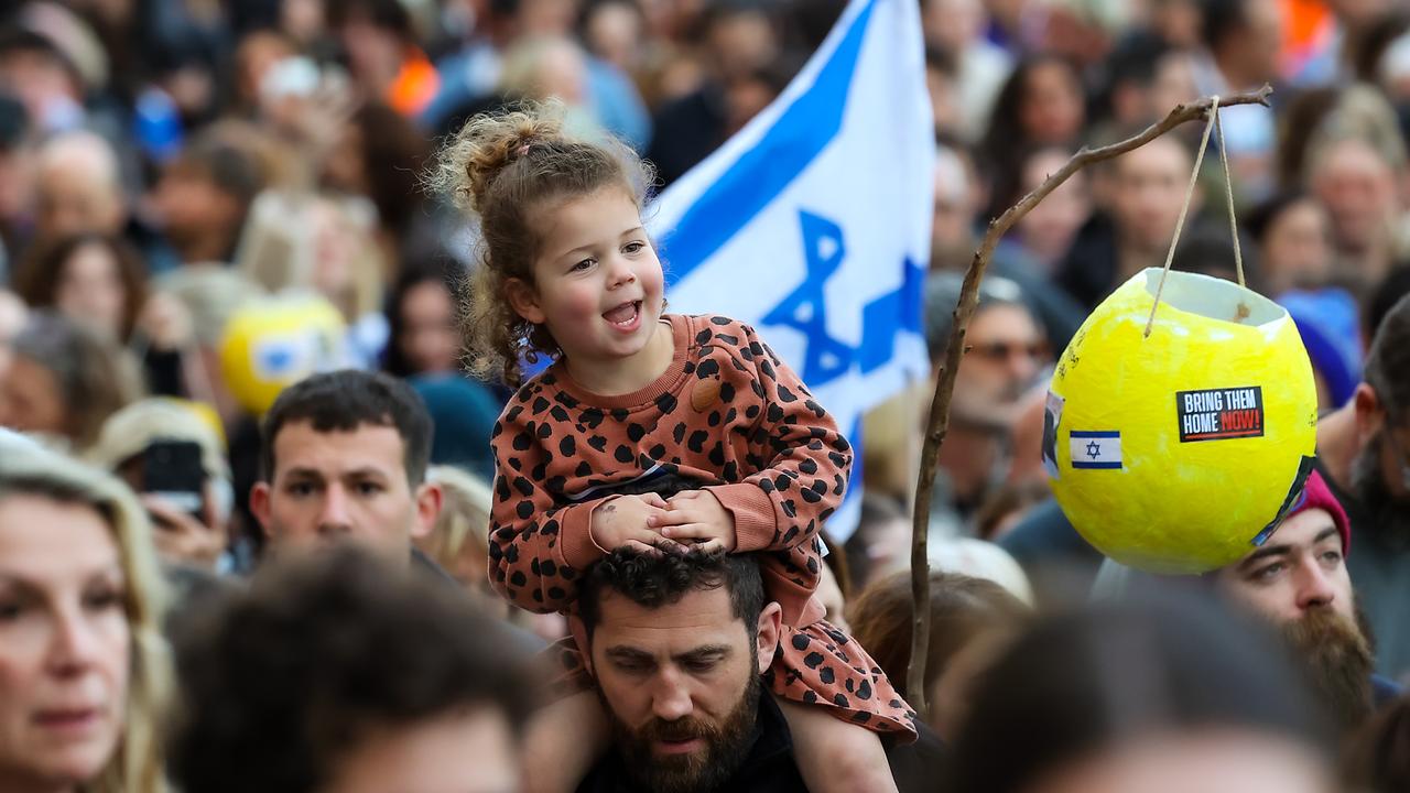 The vigil in the Melbourne suburb of Moorrabin was attended by thousands on the first anniversary of the Hamas attacks in Israel. Picture: NewsWire/Ian Currie