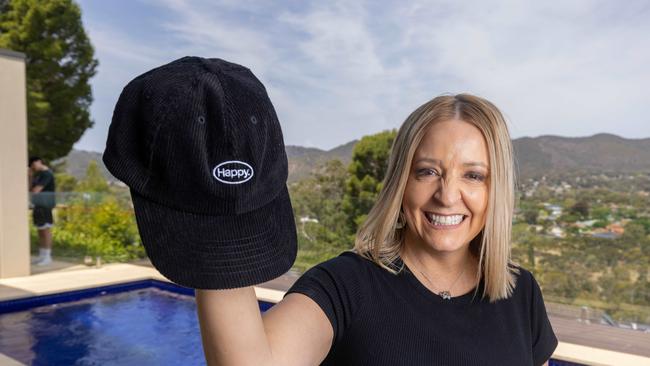 Ms Smith in November launched Happy Lids, a hat brand that was the long-time dream of her son. Picture: Ben Clark