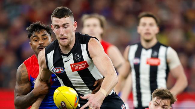 Daniel McStay stood up in his first final as a Magpie. Picture: Dylan Burns/AFL Photos via Getty Images.