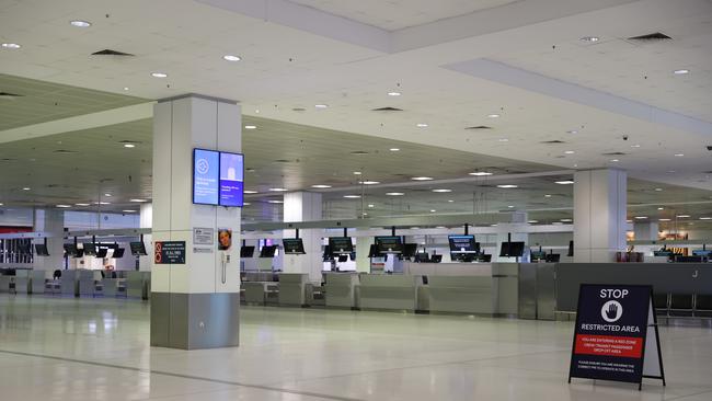Woman rushed to hospital after five metre fall at Sydney Airport. Picture: NewsWire / Dylan Coker
