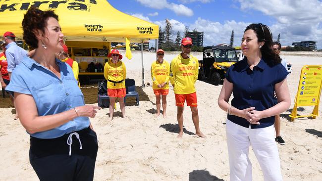 Queensland Premier Annastacia Palaszczuk with Kaylee Campradt. Picture: NCA NewsWire / Dan Peled