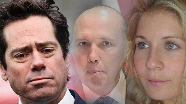 Online Artwork . Gillon McLachlan, Peter Dutton and au pair Alexandra Deuwel.