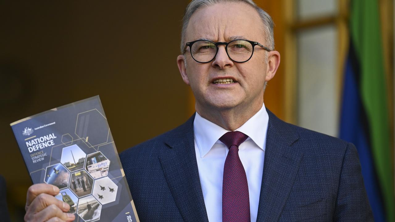 Prime Minister Anthony Albanese releasing the Defence Strategic Review at Parliament House Canberra last month. Picture: NCA NewsWire / Martin Ollman