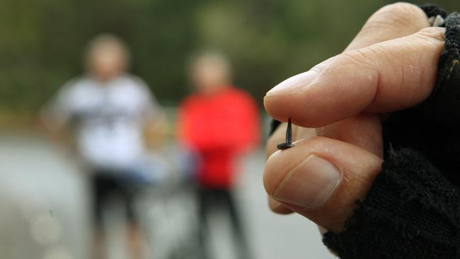 Police may be one step closer to finding the person scattering tacks on the Yarra Boulevard. Picture: Janine Eastgate