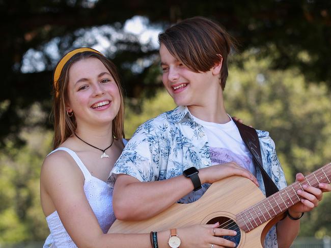 Make a Wish foundation is turning 35! Luka-Angel, 17, and Jazz Cairns, 14, in Croydon Park, today.Jazz, his sister and his dad all received heart transplants from the foundation. Picture:Justin Lloyd.