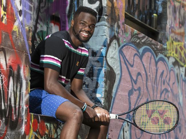 Frances Tiafoe in Hosier Lane. Picture: AAP